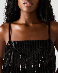 BLAKELYN SEQUIN TOP BLACK