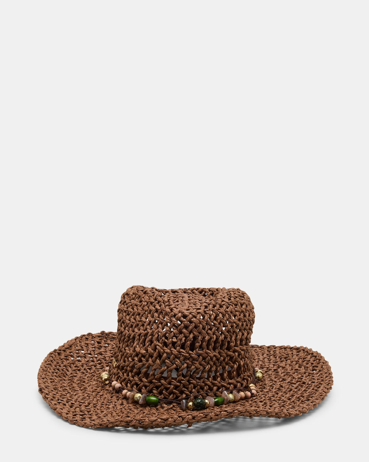 LEI BEADED TRIM WESTERN HAT CHOCOLATE